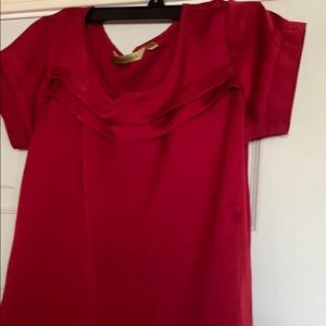 Deep red short sleeve blouse